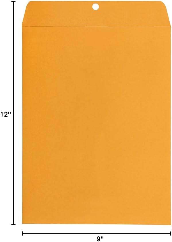Amazon Basics Clasp Kraft Envelopes for Documents, Gummed Mailing Envelope, 9" x 12", 100-Pack - Image 2