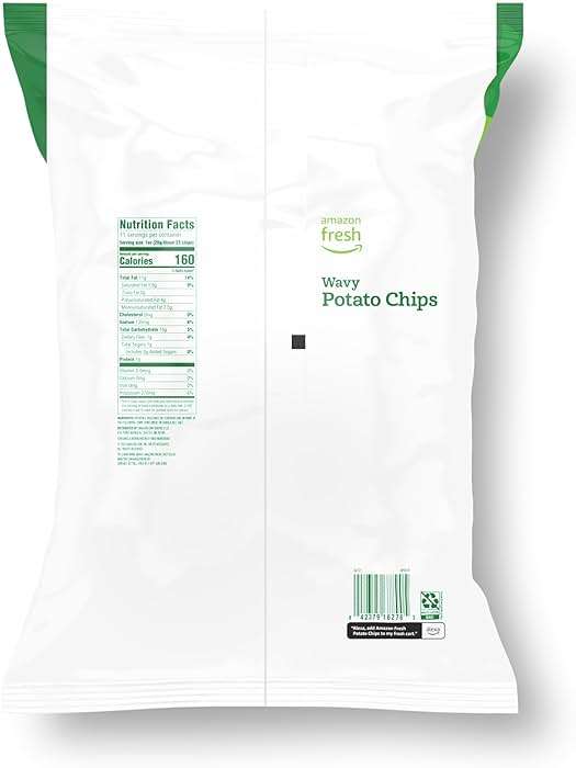 Amazon Fresh, Wavy Potato Chips, 11 Oz (Previously Happy Belly, Packaging May Vary) - Image 3