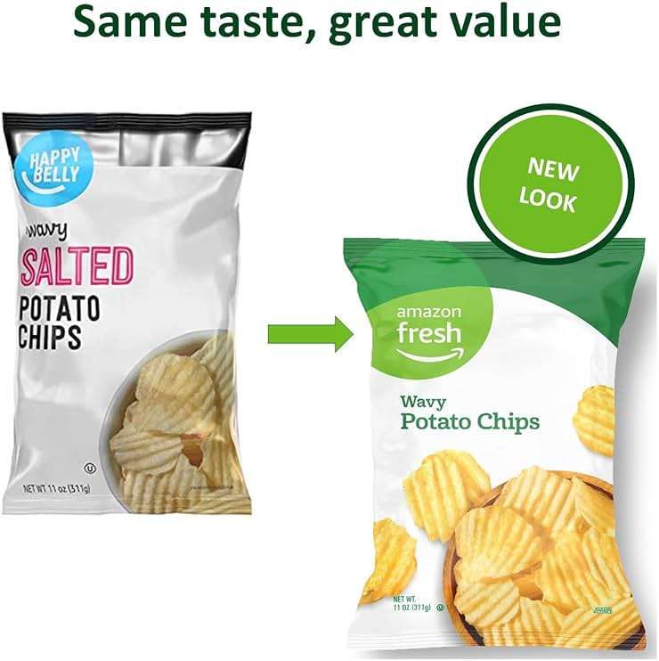 Amazon Fresh, Wavy Potato Chips, 11 Oz (Previously Happy Belly, Packaging May Vary) - Image 5