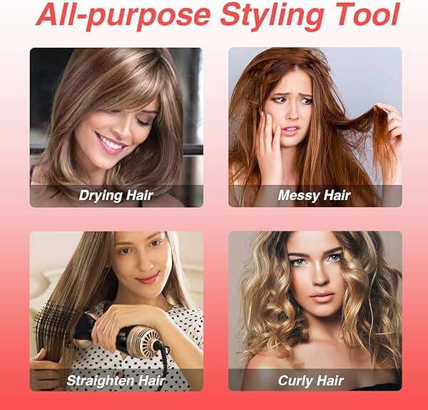 Beautimeter Blow Dryer Brush, Hot Air Brush One Step Hair Dryer and Styler Volumizer, 4 in 1 Negative Ionic Hair Styler with Oval Barrel for Smooth, Frizz-Free Hair Types, Black & Gold - Image 5