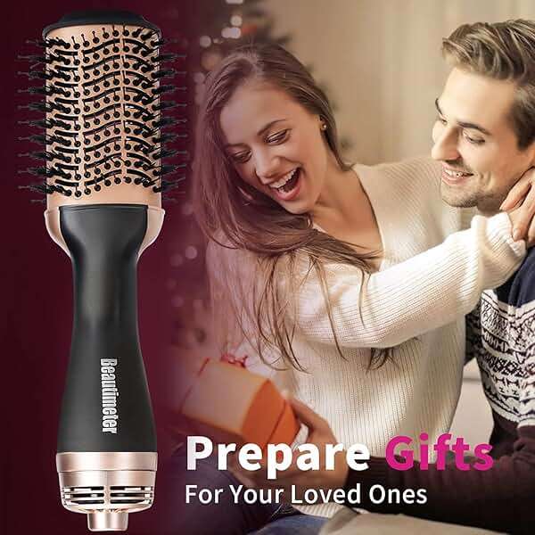 Beautimeter Blow Dryer Brush, Hot Air Brush One Step Hair Dryer and Styler Volumizer, 4 in 1 Negative Ionic Hair Styler with Oval Barrel for Smooth, Frizz-Free Hair Types, Black & Gold - Image 6