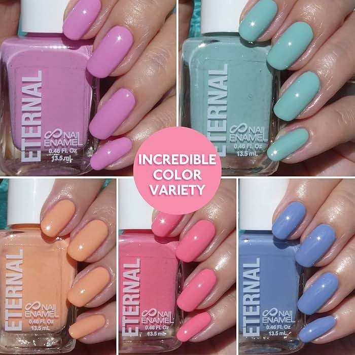 Eternal Pastel Nail Polish Sets for Women (CANDY PASTELS) - Pastel Nail Polish Set for Girls - Long Lasting & Quick Dry Nail Polish Set for Home DIY Manicure Pedicure - Made in USA, 13.5mL (Set of 5) - Image 2