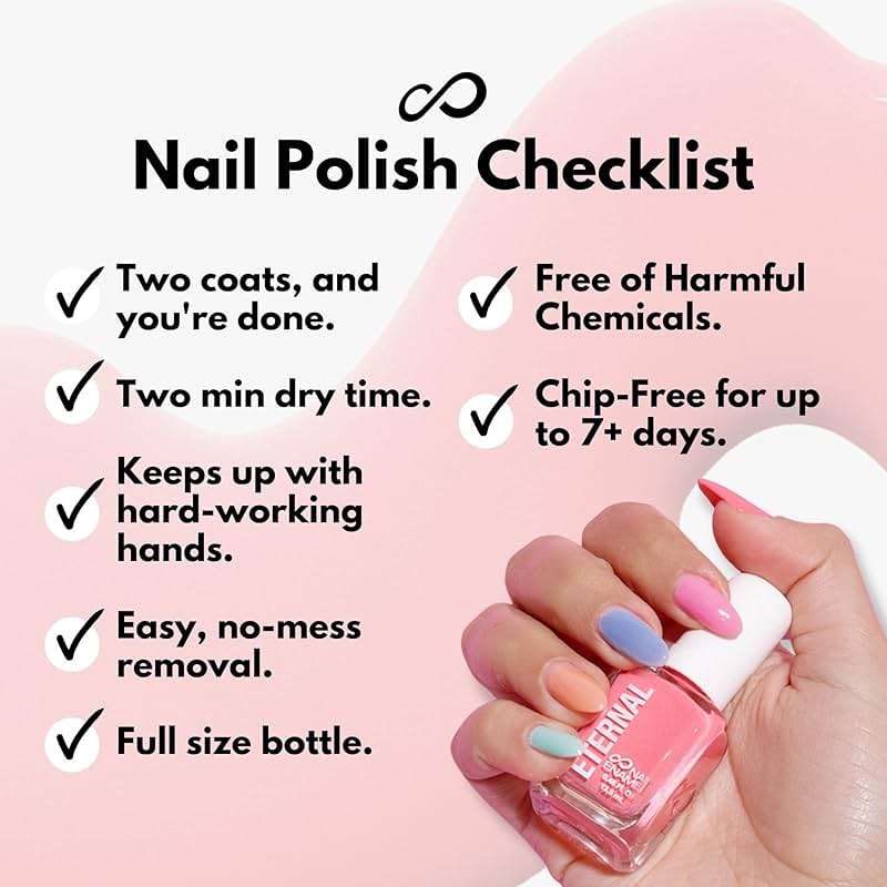 Eternal Pastel Nail Polish Sets for Women (CANDY PASTELS) - Pastel Nail Polish Set for Girls - Long Lasting & Quick Dry Nail Polish Set for Home DIY Manicure Pedicure - Made in USA, 13.5mL (Set of 5) - Image 5