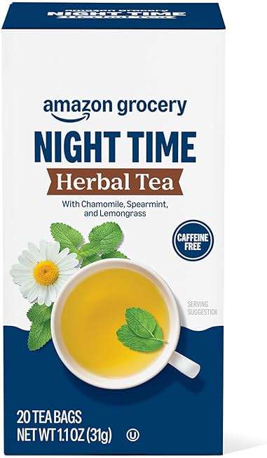 Amazon Grocery, Night Time Herbal Tea, Caffeine Free, 1.1 Oz, 20 Ct - Image 1