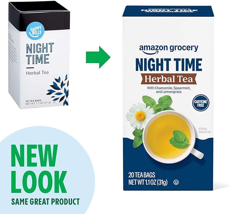 Amazon Grocery, Night Time Herbal Tea, Caffeine Free, 1.1 Oz, 20 Ct - Image 2