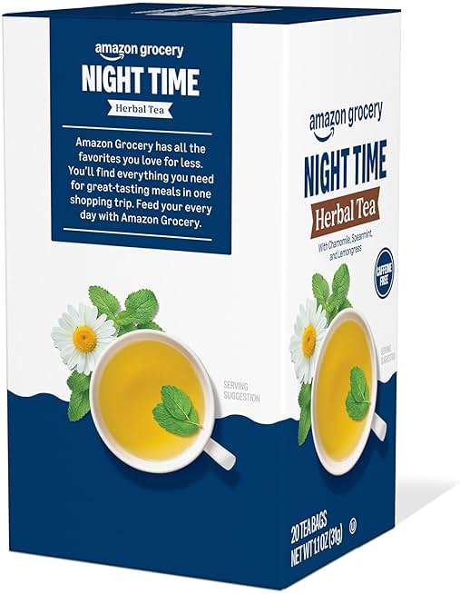 Amazon Grocery, Night Time Herbal Tea, Caffeine Free, 1.1 Oz, 20 Ct - Image 4