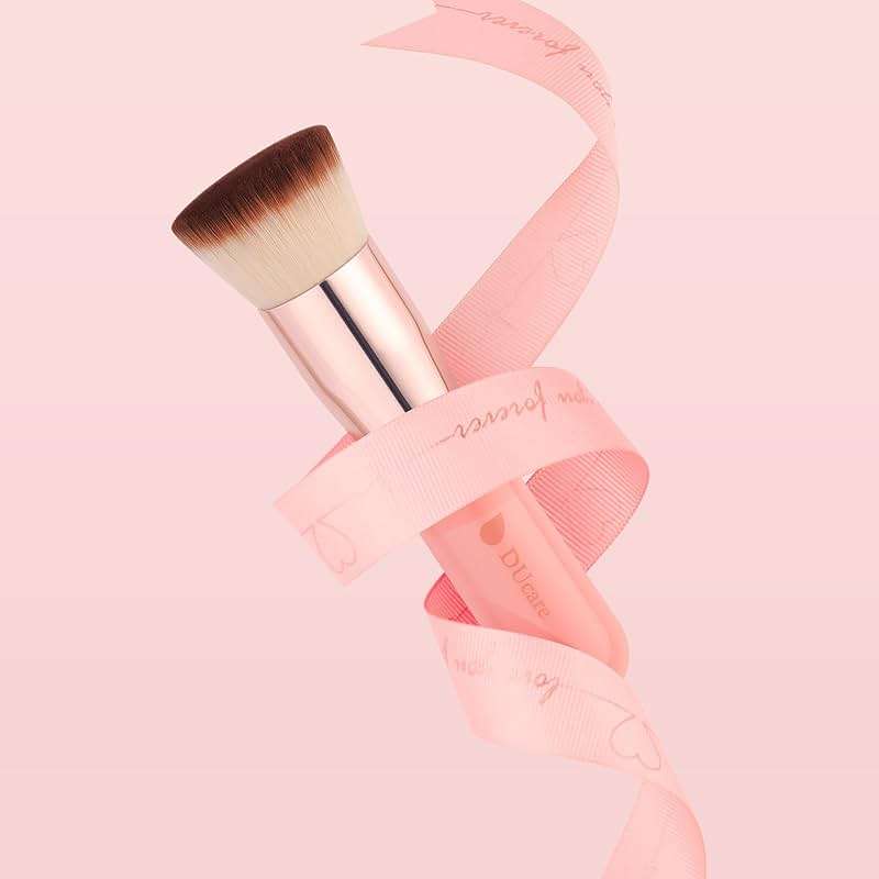 DUcare Foundation Brush for Liquid Makeup,Flat Top Kabuki Foundation Brushes - Premium Makeup Brush for Liquid, Cream, Powder,Buffing, Blending,Pink - Image 7
