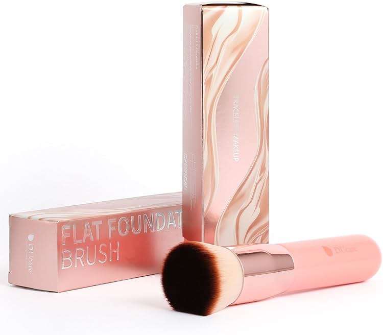 DUcare Foundation Brush for Liquid Makeup,Flat Top Kabuki Foundation Brushes - Premium Makeup Brush for Liquid, Cream, Powder,Buffing, Blending,Pink - Image 9