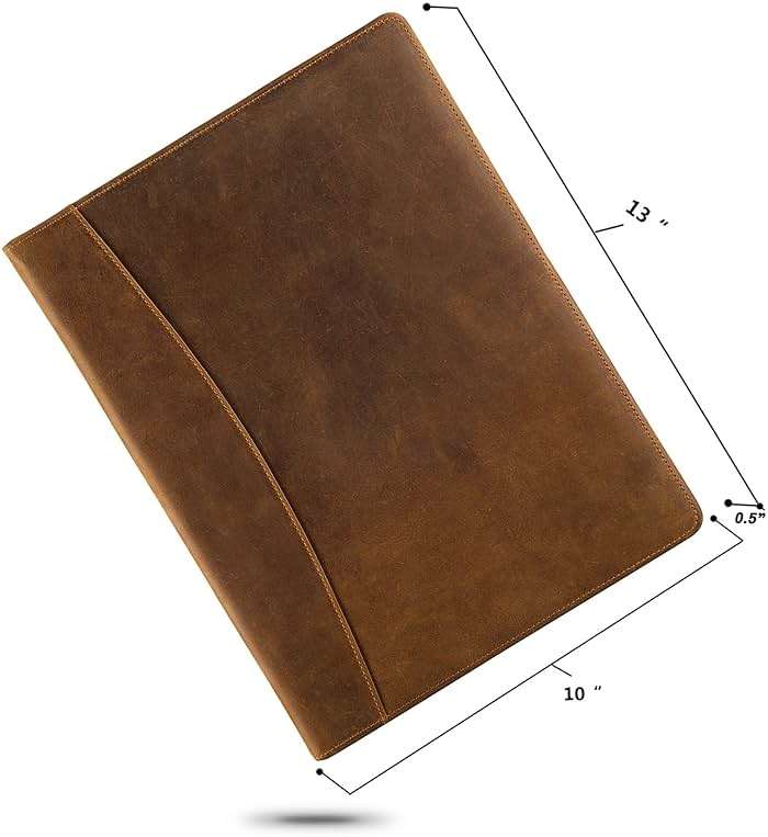 Jack&Chris Leather Portfolio, A4 Document Folder Legal Pad Padfolio, Professional Writing Letter Notepad Clipboard Sleeve Organizer, Resume Folio Binder for Men&Women,JC1823 - Image 4