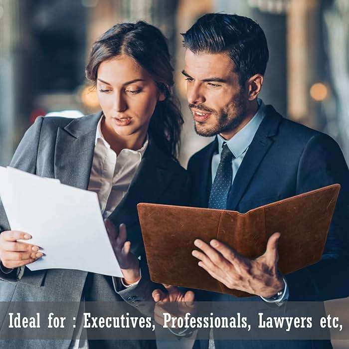 Jack&Chris Leather Portfolio, A4 Document Folder Legal Pad Padfolio, Professional Writing Letter Notepad Clipboard Sleeve Organizer, Resume Folio Binder for Men&Women,JC1823 - Image 6