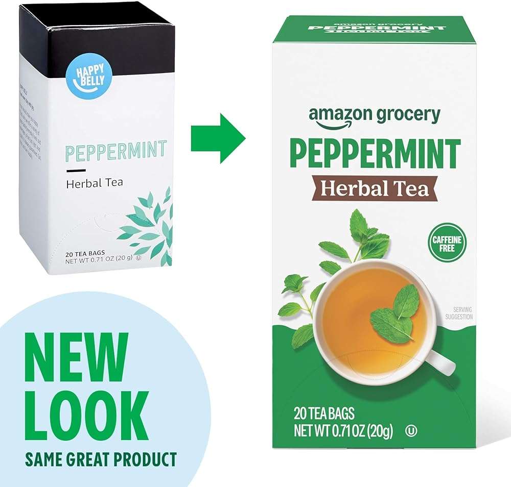 Amazon Grocery, Peppermint Herbal Tea Bags, 20 Ct - Image 2