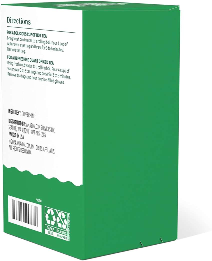 Amazon Grocery, Peppermint Herbal Tea Bags, 20 Ct - Image 3