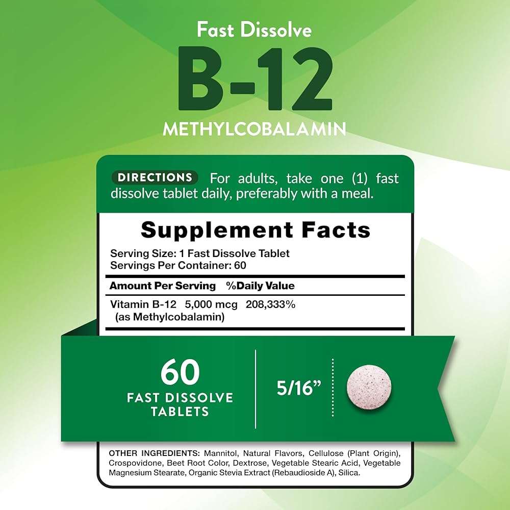 Nature's Truth B12 Vitamin 5000 mcg | 60 Tablets | Fast Dissolve Natural Berry Flavor | Vegan, Non-GMO & Gluten Free Supplement - Image 2