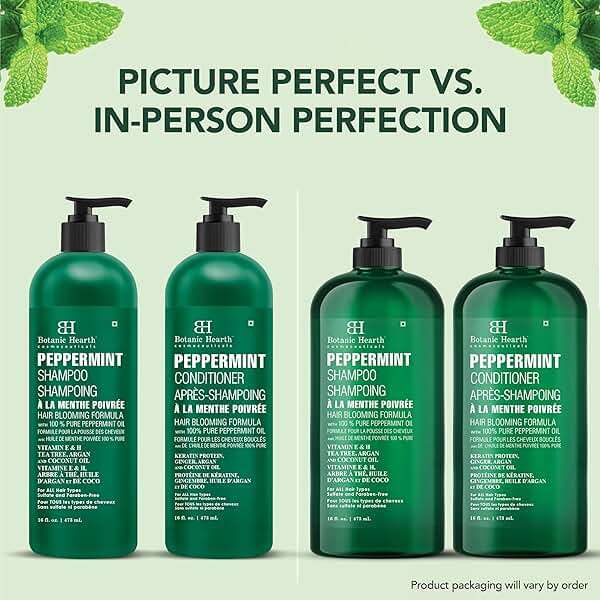 Botanic Hearth Peppermint Oil Shampoo And Conditioner Set | Hair Blooming Formula With Keratin | Fights Hair Loss | Sulfate Free For Men And Women | 16 Fl Oz X 2 - Image 5