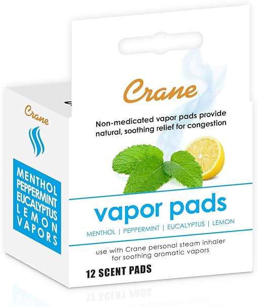 Crane Vapor Pads for EE-5948 Cordless Personal Steam Inhaler, White, 12 Count (Pack of 1) - Image 1