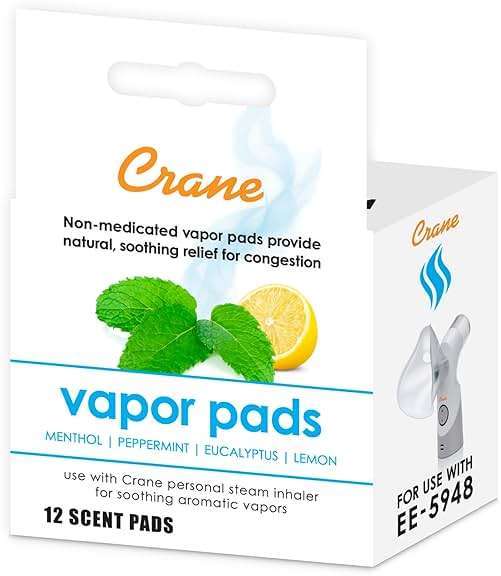 Crane Vapor Pads for EE-5948 Cordless Personal Steam Inhaler, White, 12 Count (Pack of 1) - Image 2