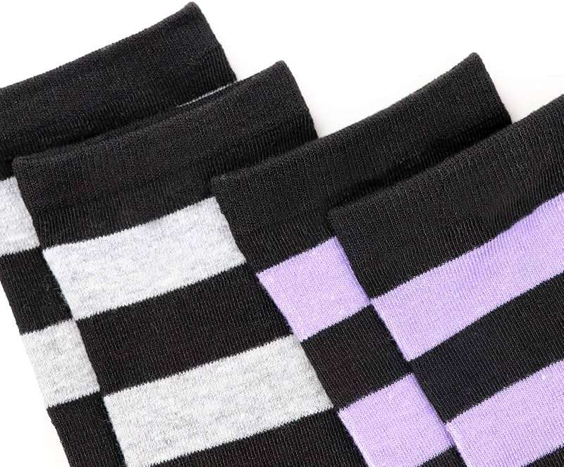 DRESHOW 6 Pairs High Thigh Socks Striped Over Knee Thin Tights Long Stocking for Women Leg Warmer - Image 4