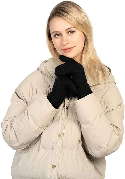 FENELY Women's Winter Warm Touch Screen Gloves Womens Thermal Cable Knit Wool Fleece Lined Glove for Cold Weather - Image 7