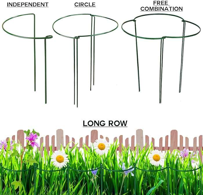 LEOBRO Plant Support Stakes, 4 PCS Plant Stakes, Plant Support, Peony Cages and Supports, Garden Stakes, Plant Stakes for Indoor Outdoor Plants, Hydrangea Support Cage, 10" W x 15.8" H - Image 8
