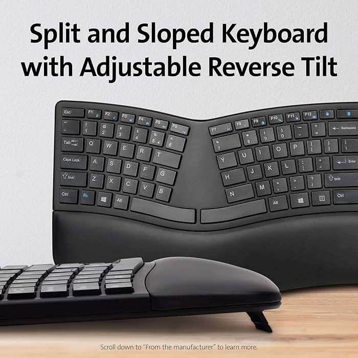 Kensington Pro Fit Ergonomic Wireless Keyboard and Mouse - Black (K75406US) - Image 2
