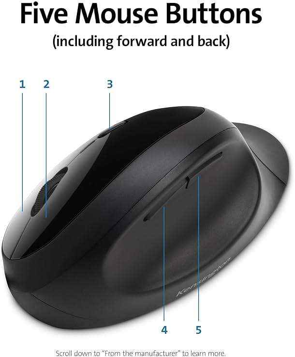 Kensington Pro Fit Ergonomic Wireless Keyboard and Mouse - Black (K75406US) - Image 6