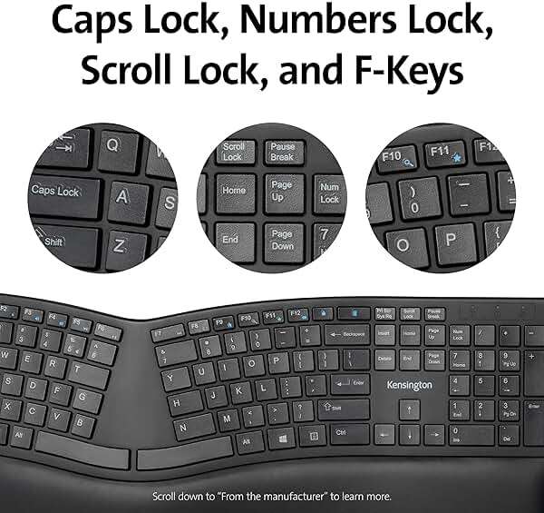 Kensington Pro Fit Ergonomic Wireless Keyboard and Mouse - Black (K75406US) - Image 8