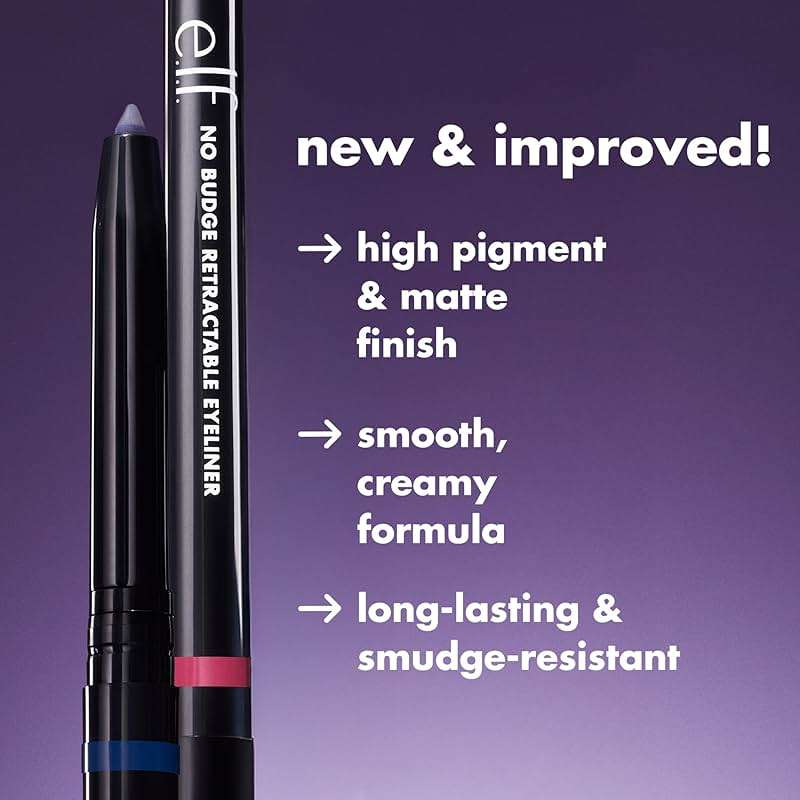 e.l.f. No Budge Retractable Eyeliner, Creamy, Ultra-Pigmented & Waterproof, Creates Bold & Defined Lines, Vegan & Cruelty-Free, Coffee - Image 2