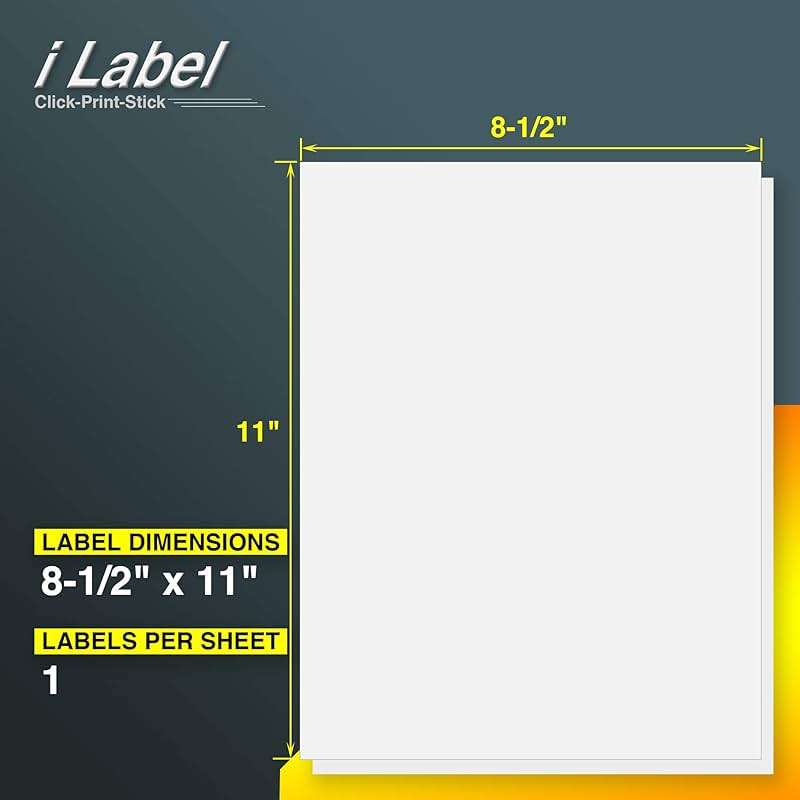 8.5" x 11" Full Sheet Label Sticker Paper for Laser & Inkjet Printers[500 Sheets,500 Labels] - Image 3