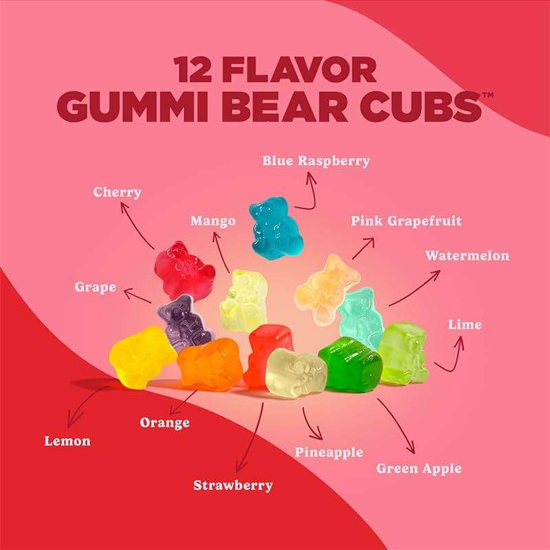 Albanese World's Best 12 Flavor Gummi Bear Cubs | 50-0.5oz Snack Packs of Candy | Miniature, Individually Wrapped, Soft Gummy |Cherry, Blue Raspberry, and More | Perfect for Kid's Classroom Parties - Image 3