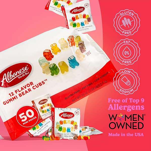 Albanese World's Best 12 Flavor Gummi Bear Cubs | 50-0.5oz Snack Packs of Candy | Miniature, Individually Wrapped, Soft Gummy |Cherry, Blue Raspberry, and More | Perfect for Kid's Classroom Parties - Image 4