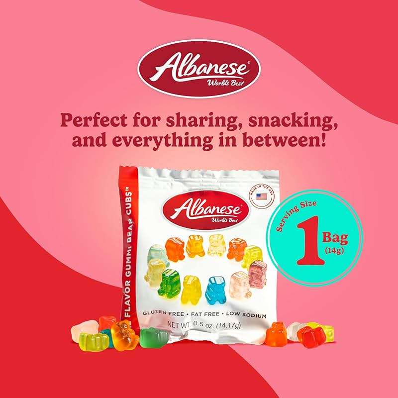 Albanese World's Best 12 Flavor Gummi Bear Cubs | 50-0.5oz Snack Packs of Candy | Miniature, Individually Wrapped, Soft Gummy |Cherry, Blue Raspberry, and More | Perfect for Kid's Classroom Parties - Image 5