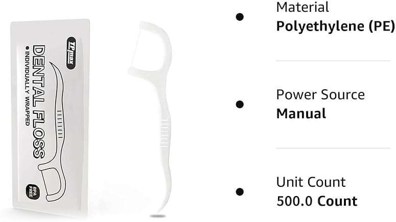 500 Count Dental Flossers Each Individually Wrapped, Floss Singles Bag, Travel Hotel Restaurant Office Car Dental Floss, Floss Picks Oral Care Teeth Clean Flat Wire - Image 7