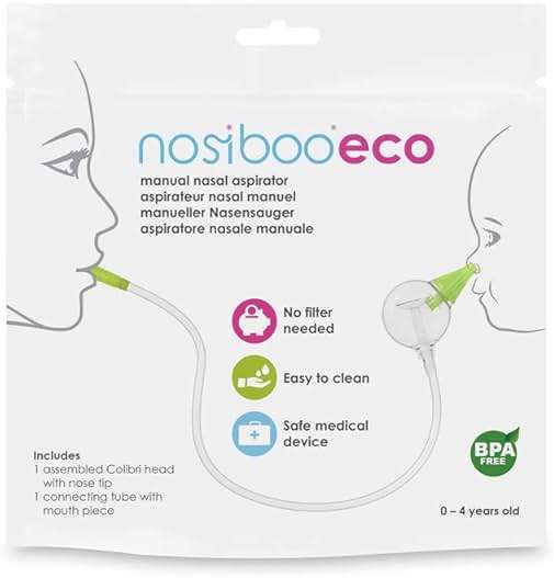 Nosiboo Eco Baby Nasal Aspirator/Nose Sucker - Silent, Portable Nose Cleaner - Mouth-Operated Nose Suction Power - Image 2