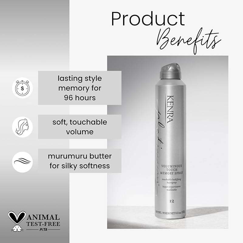 Kenra Platinum Voluminous Touch Memory Spray 12 | Bodifying, Fullness Hairspray | Lasting Sytle Memory for 96 Hours | Soft, Touchable Volume | All Hair Types - Image 2
