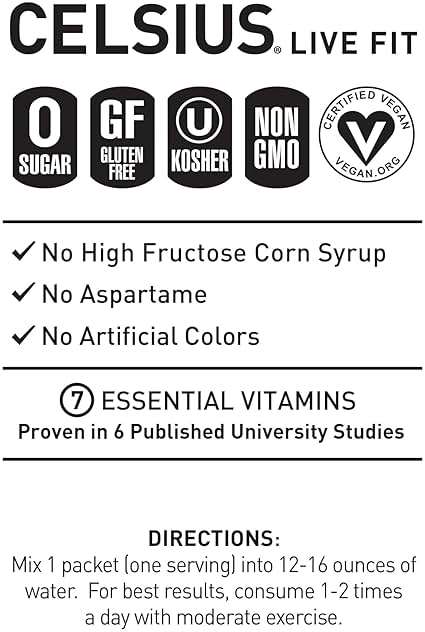 CELSIUS® On-The-Go Powder Sticks Dragonfruit Lime, Essential Energy 2.8 Oz - Image 4
