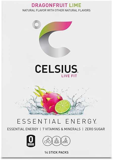 CELSIUS® On-The-Go Powder Sticks Dragonfruit Lime, Essential Energy 2.8 Oz - Image 5