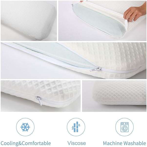 DLIGHT BD Slim 3.2" Stomach Sleeping Memory Foam Pillow-Thin, Flat, Soft Yet Supportative for Belly, Back& Stomach Sleepers - Image 7