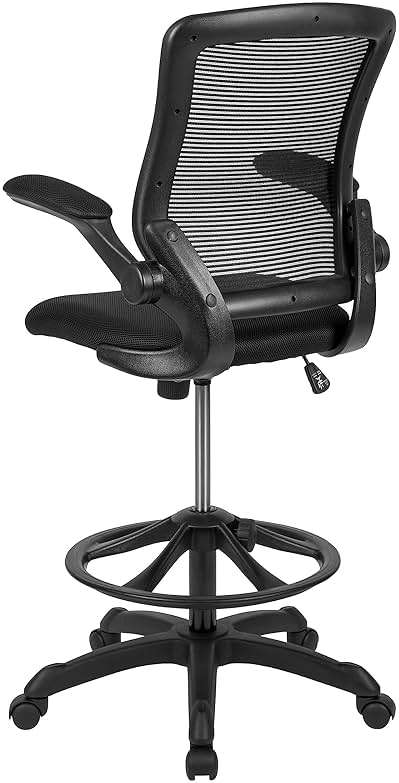 Flash Furniture Kale Mid-Back Swivel Office Chair with Adjustable Foot Ring, Lumbar Support, and Seat Height, Ergonomic Mesh Executive Chair, Black - Image 11