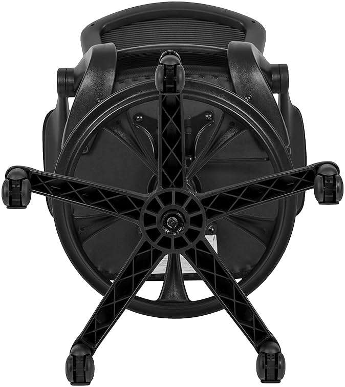 Flash Furniture Kale Mid-Back Swivel Office Chair with Adjustable Foot Ring, Lumbar Support, and Seat Height, Ergonomic Mesh Executive Chair, Black - Image 8
