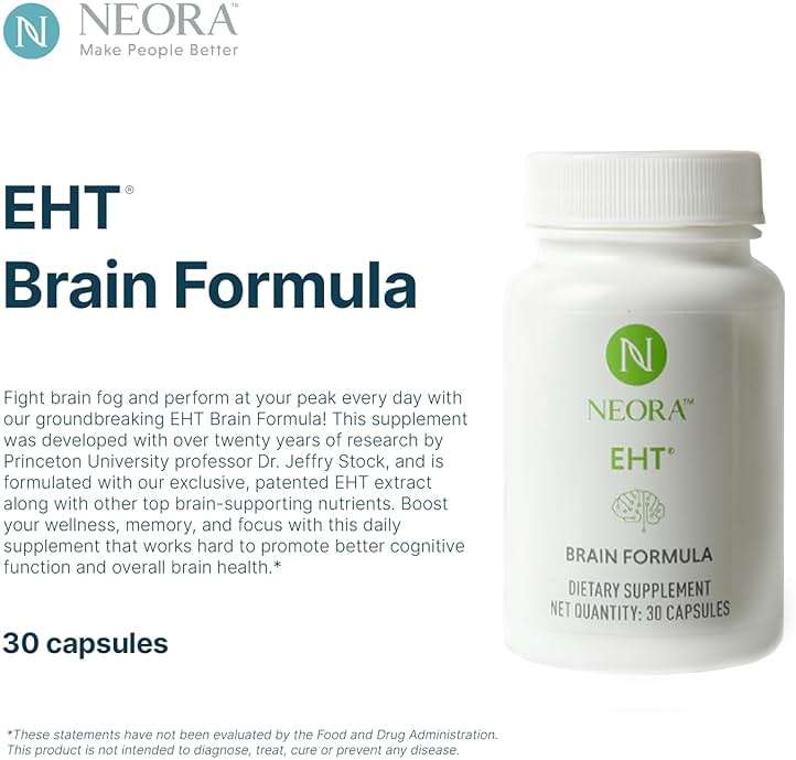 NEORA EHT - Brain Formula with EHT Extract, B6, B12, D, Alpha Lipoic Acid, Huperzine-A for Memory, Focus, Cognitive Health - 30 Capsules - Image 3