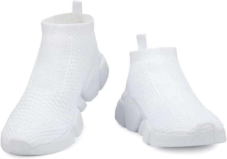 Santiro Mens Walking Shoes Breathable Knit Slip On Sneakers Lightweight Athletic Gym Shoes - Image 2