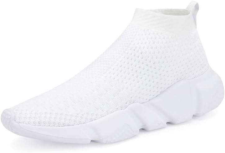 Santiro Mens Walking Shoes Breathable Knit Slip On Sneakers Lightweight Athletic Gym Shoes - Image 4