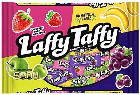 Laffy Taffy Assorted Flavors 12 Pieces - Strawberry, Grape, Sour Apple, Banana - Halloween Chewy Candy Net Wt. 4.2 oz (1) - Image 1