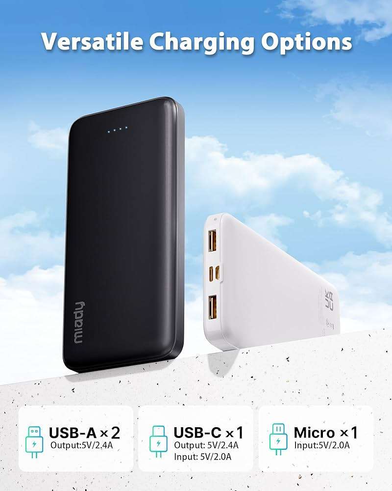 Miady 2-Pack 10000mAh Dual USB Portable Charger, Type-C Charging Power Bank, Slim Battery Pack for iPhone 17/16/15/14, Galaxy S24/22, Android etc - Image 6
