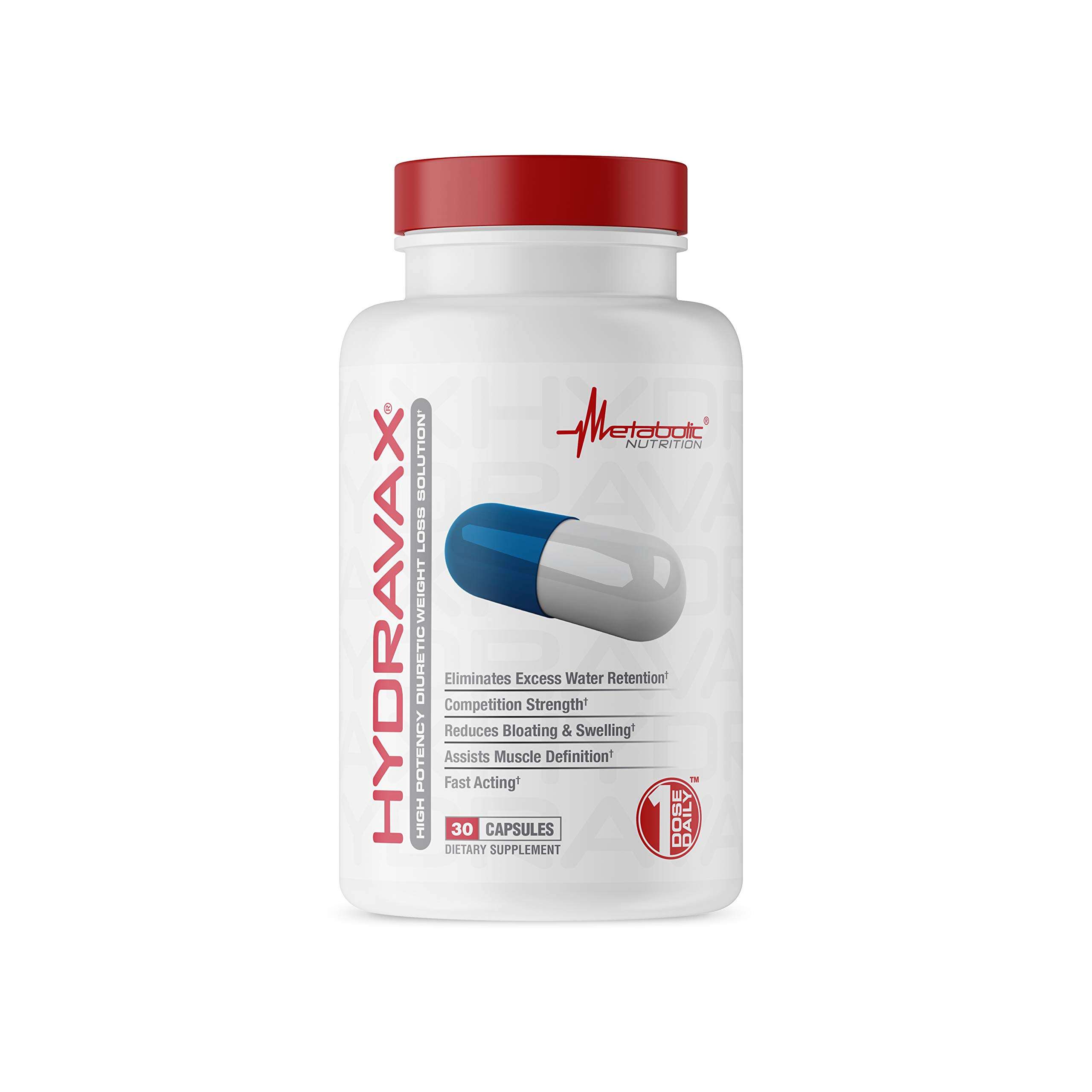 Metabolic Nutrition, Hydravax - Premium Diuretic Water Pills, Natural & Safe, Eliminates Water Retention, with Dandelion, Magnesium, Green Tea Extract, Cranberry Powder, 30 Capsules, 1 Dose Daily - Image 1