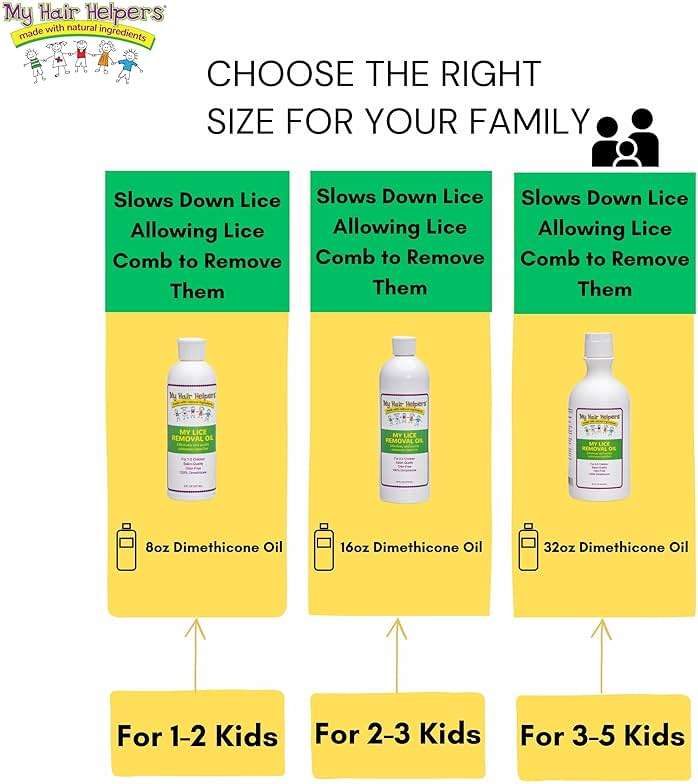 My Hair Helpers Unscented Dimethicone Oil Lice Treatment for Louse, Slows Down Head Lice, 8 fl Ounces, for 1-2 Children - Image 3