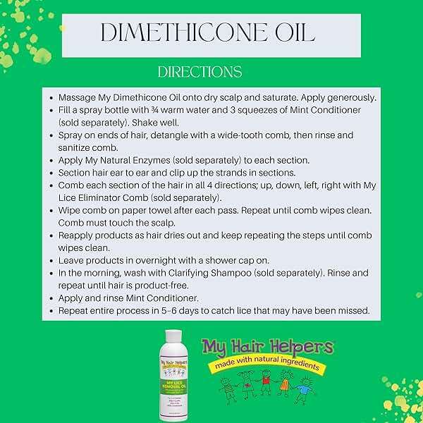 My Hair Helpers Unscented Dimethicone Oil Lice Treatment for Louse, Slows Down Head Lice, 8 fl Ounces, for 1-2 Children - Image 4