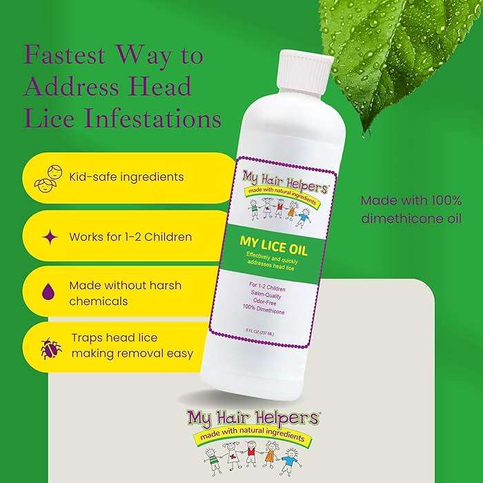 My Hair Helpers Unscented Dimethicone Oil Lice Treatment for Louse, Slows Down Head Lice, 8 fl Ounces, for 1-2 Children - Image 6