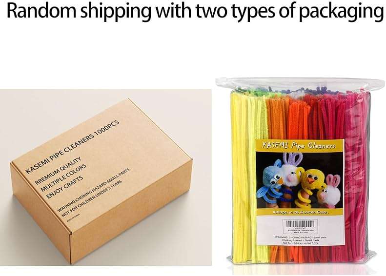 KASEMI Pipe Cleaners,1000 pcs and 20 Assorted Colors 12 inch Chenille Stems for DIY Art Creative Crafts Decorations - Image 3