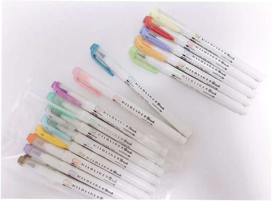 Zebra Mildliner highlighter Brush pen, 25 Pastel Color set with Original Pen Case - Image 2